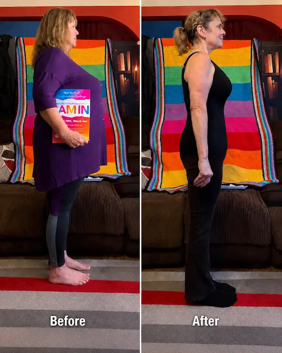 Real customer before and after transformation on The New You Plan